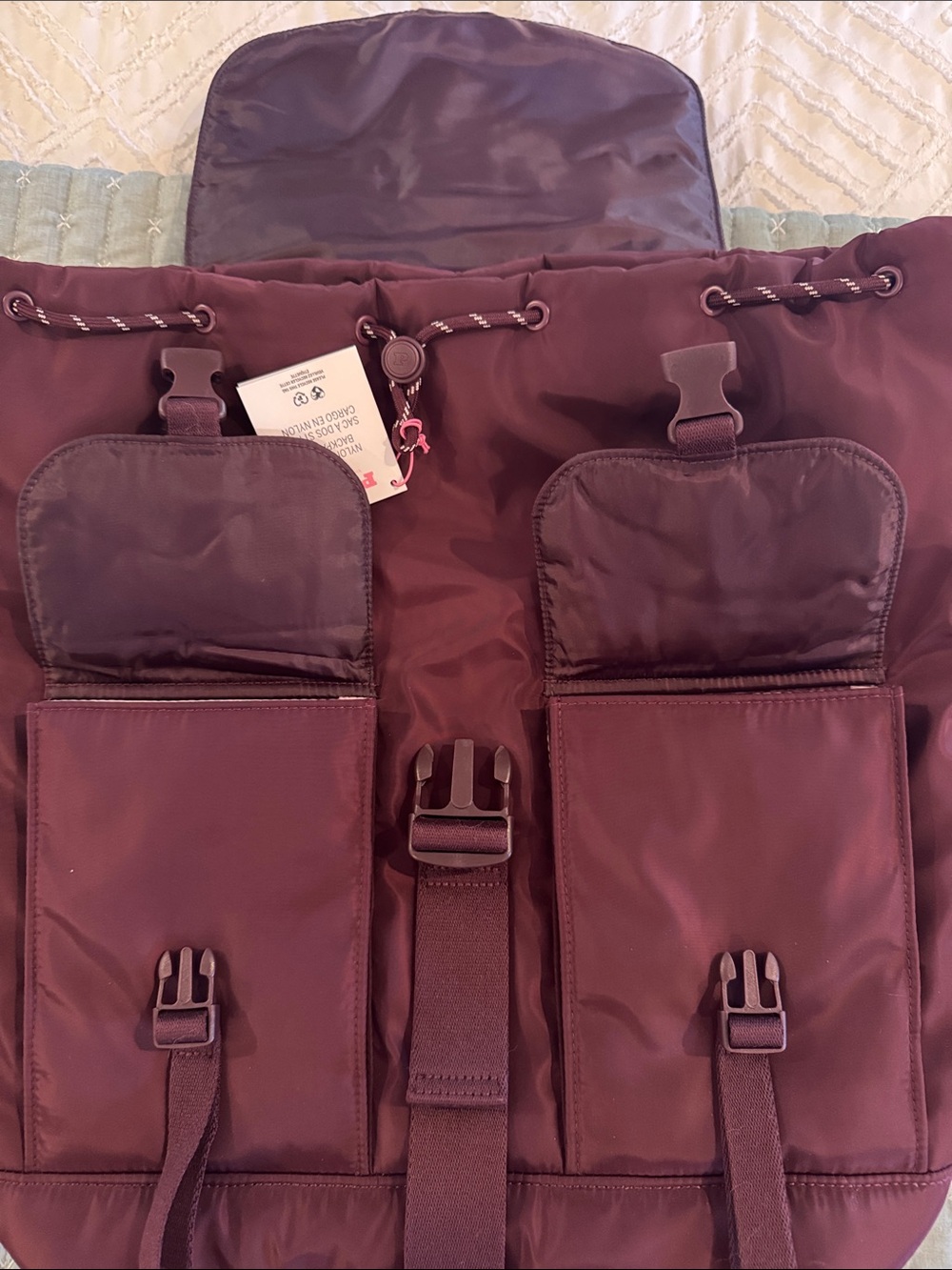 NWT VS Pink Burgundy Utility Backpack - Picture 4 of 7